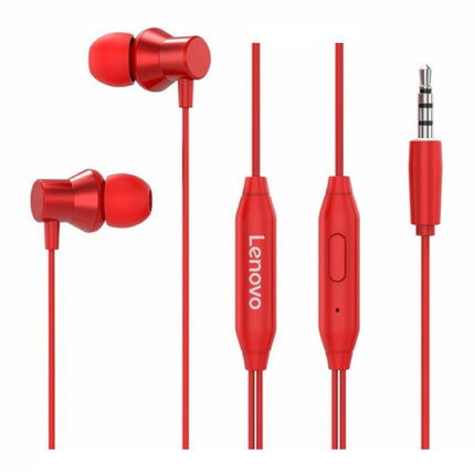 H130 Oordopjes met Opbergtasje - Microfoon en Controls - 3.5mm AUX Oortjes Volumebeheer Wired Earphones Oortelefoon Rood
