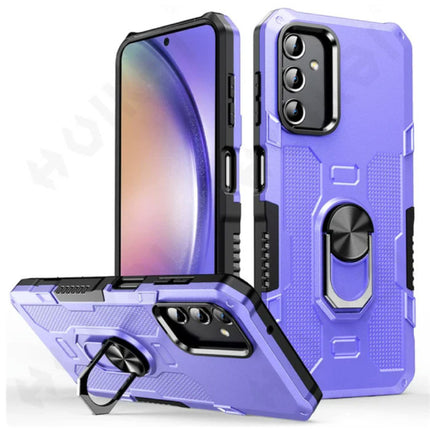 Samsung Galaxy A32 (5G) Hoesje + Kickstand Magneet - Shockproof Cover met Popgrip Paars