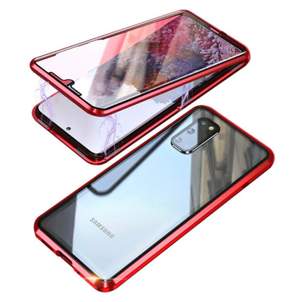 Samsung Galaxy S20 Plus Magnetisch 360° Hoesje met Tempered Glass - Full Body Cover Hoesje + Screenprotector Rood