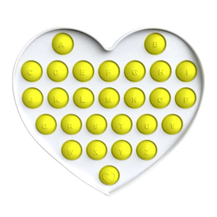 Pop It - Fidget Anti Stress Speelgoed Bubble Toy Siliconen Hartje Geel