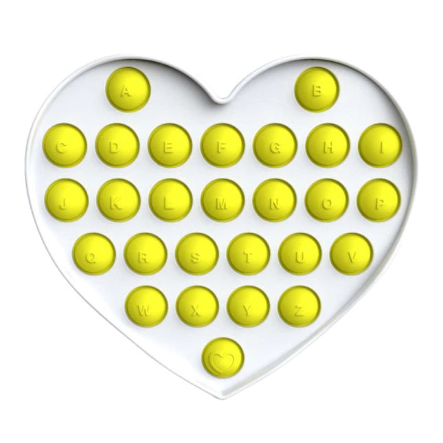 Pop It - Fidget Anti Stress Speelgoed Bubble Toy Siliconen Hartje Geel