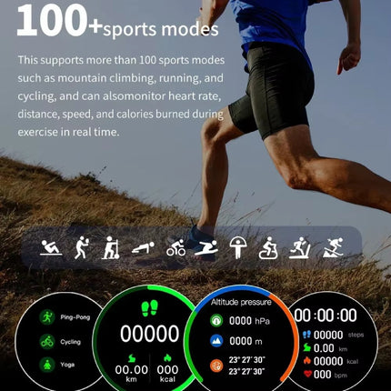 Universe Watch 6 Smartwatch - Staal Bandje - 1,40" Display - Hartslag Zuurstof Sport Tracker Horloge - Zilver