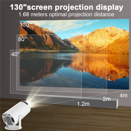 HY300 Draagbare Projector - 200 ANSI Lumen - Android 11 Beamer Home Media Speler Wit