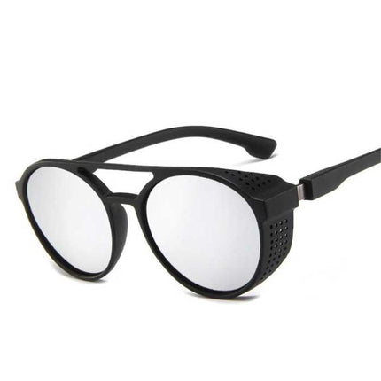 Klassieke Punk Zonnebril voor Heren - Designer Vintage Bril UV400 Eyewear Zwart