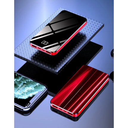 10.000mAh Powerbank met 4 Poorten - LED Display Externe Noodaccu Batterij Oplader Charger Rood