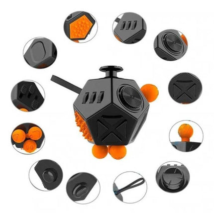 Friemelkubus 12 Zijden - Fidget Anti Stress Speelgoed Siliconen ABS Roze