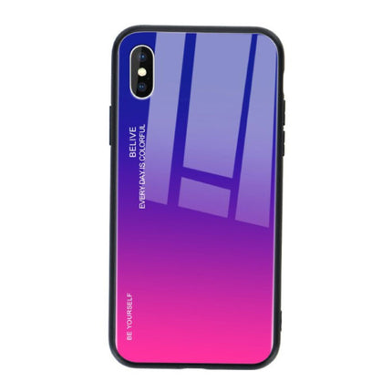 Xiaomi Redmi Note 10 Pro Max Gradient Hoesje - TPU en 9H Glas - Shockproof Glossy Case Cover Cas Paars