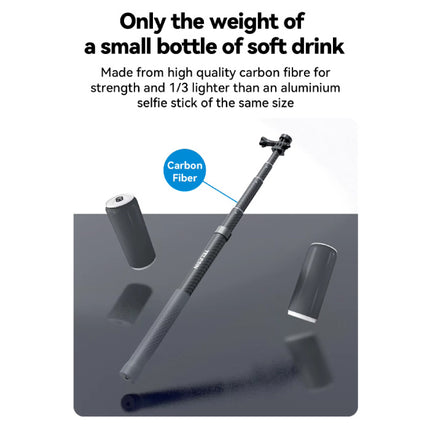 Koolstofvezel Selfie Stick 3 Meter - Intrekbare Vlog Statief Monopod Selfiestick - Zwart