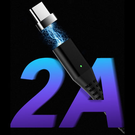 USB 2.0 - iPhone Lightning Magnetische Oplaadkabel 1 Meter Gevlochten Nylon Oplader Data Kabel Data Android  Zwart