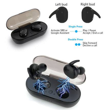 Draadloze Oortjes - Smart Touch Control TWS Oordopjes Bluetooth 5.0  Wireless Buds Oortelefoon Zwart 