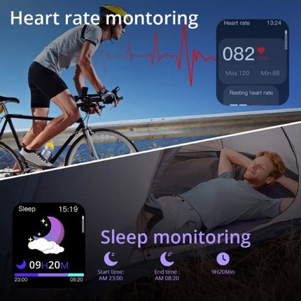 P73 Smartwatch - Siliconen Bandje - 1.9" Militaire  Sport Activity Tracker Horloge - Zwart