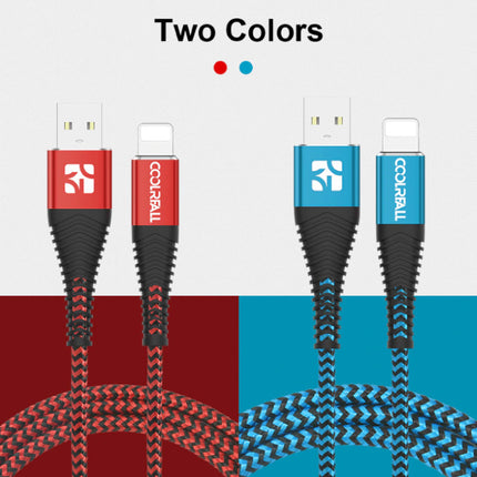 Lightning USB Oplaadkabel Datakabel 1M Gevlochten Nylon Oplader iPhone/iPad/iPod Blauw