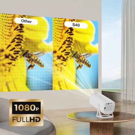 S40 Max Projector - 8000 Lumen - Android 11 Screen Mirroring Beamer Home Media Speler - Wit