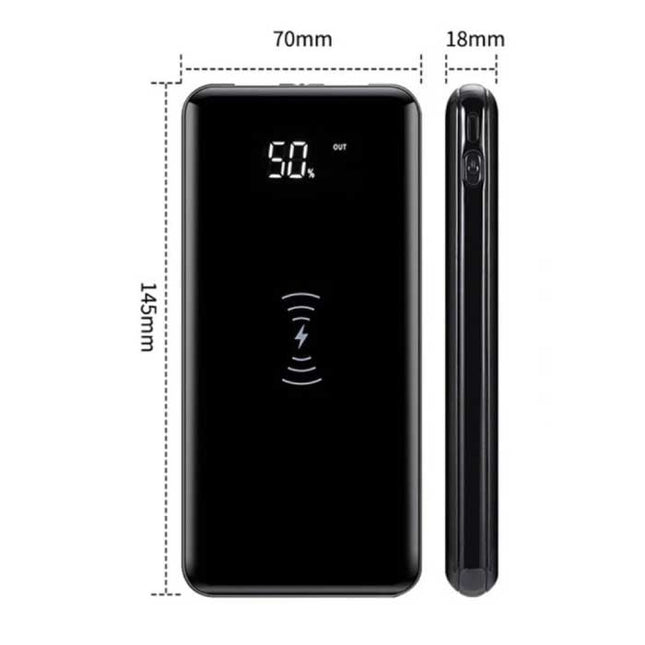 Draadloze QI 30.000mAh Externe Powerbank Noodaccu Batterij Oplader Charger