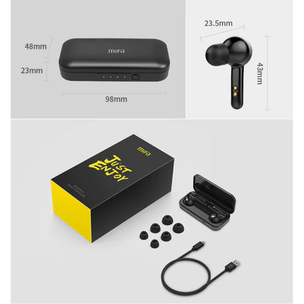 X3 TWS Draadloze Smart Touch Control Oortjes Bluetooth 5.0 Ear Wireless Buds Earphones Earbuds 430mAh Oortelefoon Zwart