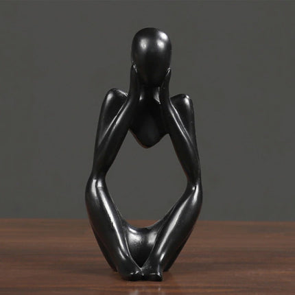 Denker Sculptuur Abstract Beeld - Decor Standbeeld Ornament Hars Tuin Bureau Zwart