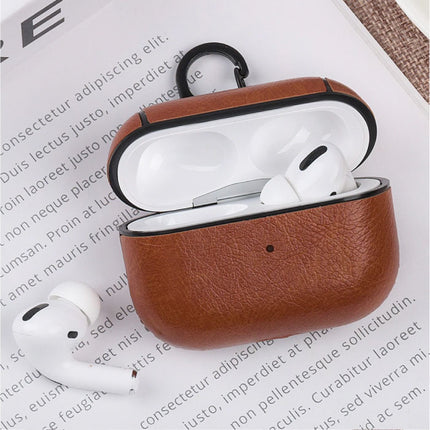 Leren Luxe Hoesje voor AirPods Pro - Leather Skin AirPod Case Cover - Lichtbruin