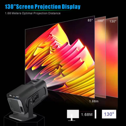 HY320 Mini Projector - 300 ANSI Lumen - Screen Mirroring Beamer Home Media Speler - Zwart