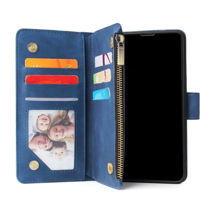 Samsung Galaxy S8 - Leren Wallet Flip Case Cover Hoesje Portefeuille Blauw