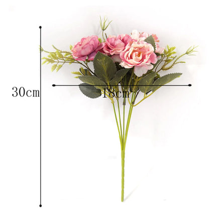 Kunst Boeket - Zijden Rozen Roos Bloemen Luxe Boeketten Decor Ornament Wit