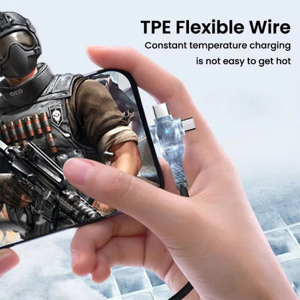 3 in 1 USB Oplaadkabel - iPhone Lightning / USB-C / Micro-USB - 1.5 Meter Oplader Data Kabel - Zwart