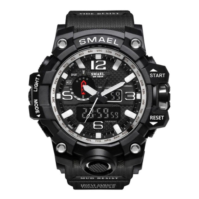  Militair Duik Horloge voor Heren - Rubber Bandje Kwarts Uurwerk Analoog Digitaal voor Mannen Zilver
