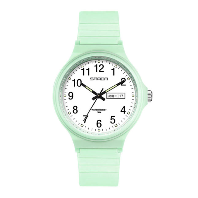 Minimalist Horloge voor Dames - Waterdicht Glow in the Dark Uurwerk Groen
