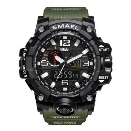  Militair Duik Horloge voor Heren - Rubber Bandje Kwarts Uurwerk Analoog Digitaal voor Mannen Kaki