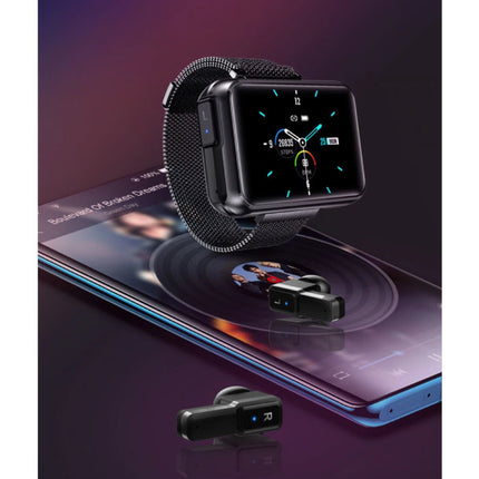 T91 Smartwatch Breed Display met Draadloze Oortjes - 1.4 Inch Scherm - Smartband Fitness Tracker Sport Activity Horloge iOS Android Zwart