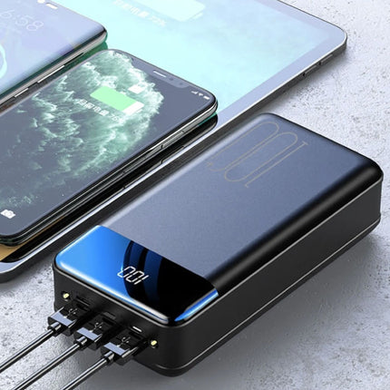 100.000mAh Powerbank met 3 Oplaadpoorten - Ingebouwde Zaklamp - Externe Accu Batterij Oplader Wit