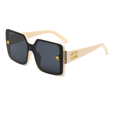 Vintage Zonnebril met Gouden Embleem voor Heren - Retro Bril Gradient Eyewear UV400 Driving Shades Paars