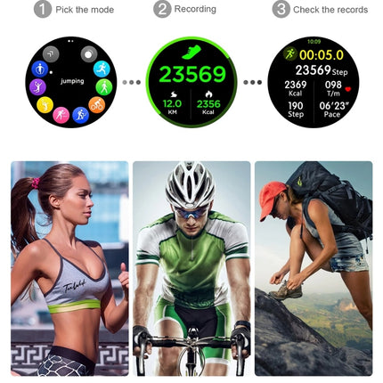 Sport Smartwatch Smartband Smartphone Fitness Activity Tracker Horloge iOS / Android Zwart Staal