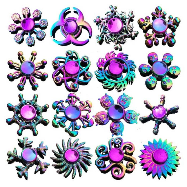 Fidget Spinner - Anti Stress Hand Draaier Speelgoed Toy R118 Metaal Chroma
