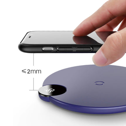 Qi Universele Draadloze Oplader 10W LED Display Wireless Charging Pad Wit