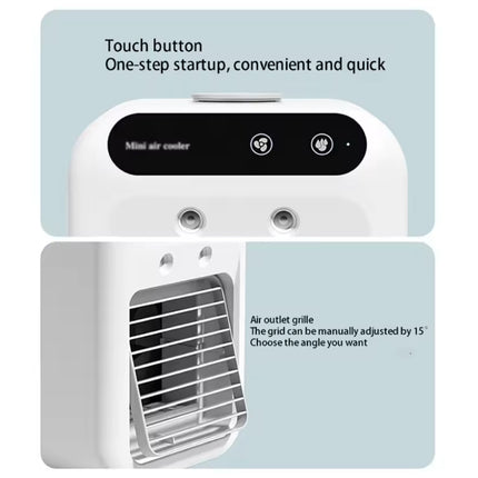 Draagbare Air Conditoner Ventilator - Mini USB Luchtkoeler - 500ml Watertank - Wit