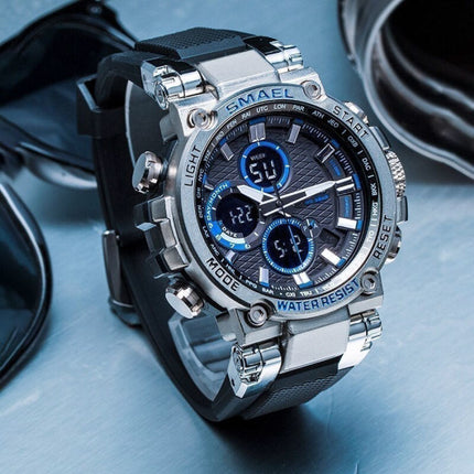 Militair Sport Horloge met Digitale Wijzerplaten voor Heren - Multifunctioneel Polshorloge Schokbestendig 5 Bar Waterdicht Rood