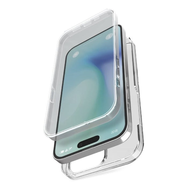 iPhone 15 Plus Full Body Hoesje - 360° Transparant Voorkant Achterkant Silicone Cover