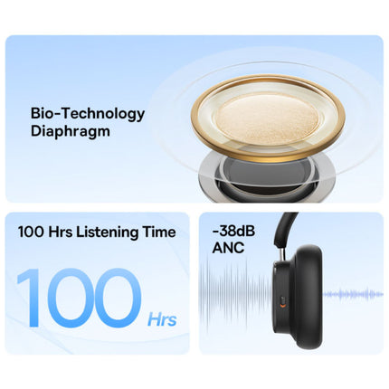 H1i Draadloze Koptelefoon - ANC Ruisonderdrukking - Bluetooth 5.3 Wireless Headset Zwart