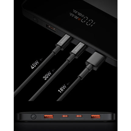Powerbank 20.000mAh met 4 Oplaadpoorten  - 100W PD Externe Noodaccu LED Display Batterij Oplader Charger Zwart
