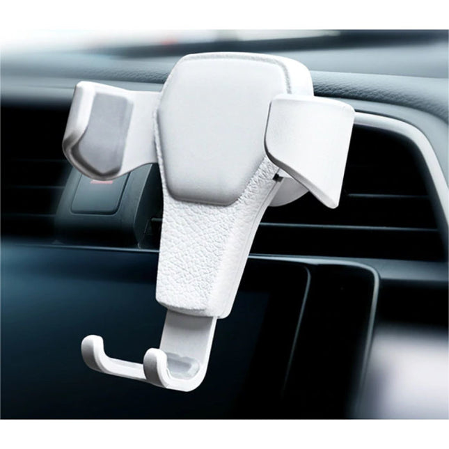 Universele Telefoonhouder Auto met Luchtrooster Clip - Zwaartekracht Dashboard Smartphone Holder Wit