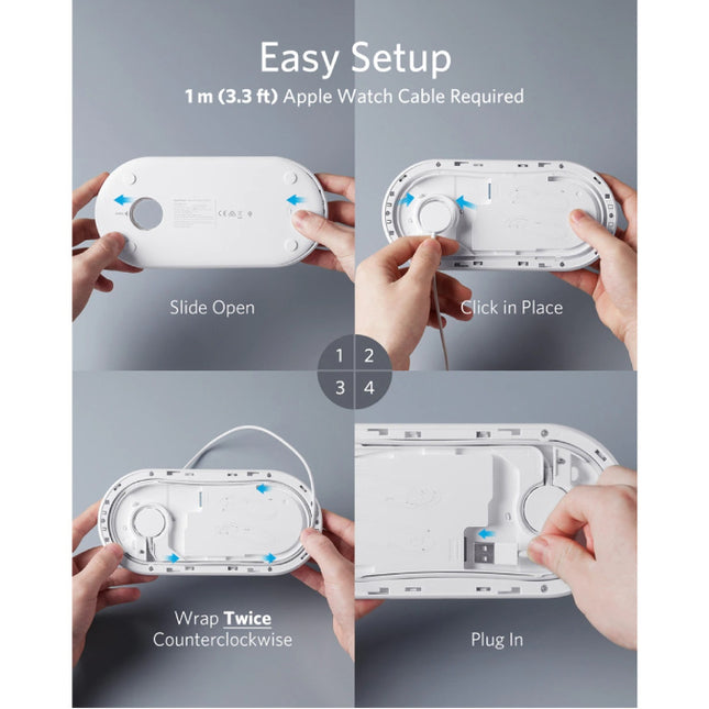 2 in 1 Powerwave+ Draadloze Oplader voor Apple iPhone / iWatch / AirPods - Fast Charge Qi Universele Oplader 10W Wireless Charging Pad Wit