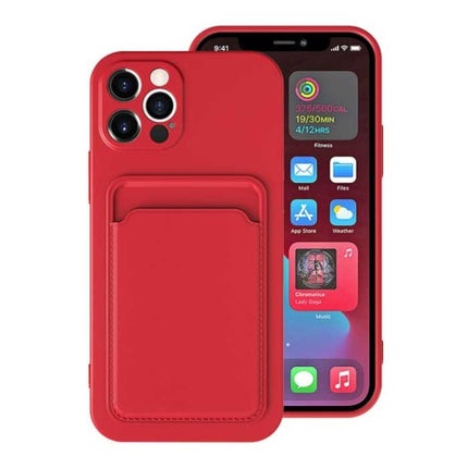 iPhone 12 Mini Kaarthouder Hoesje - Wallet Card Slot Cover Rood