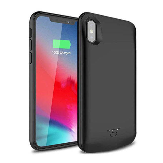 iPhone XR 5000mAh Slim Powercase Powerbank Oplader Batterij Cover Case Hoesje  Zwart