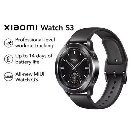 S3 Smartwatch - AMOLED Display - Fitness Sport Activity Tracker iOS Android - Zwart