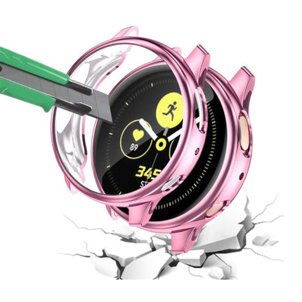 Full Cover voor Samsung Galaxy Watch Active 2 (40mm) - Hoesje en Screen Protector - TPU Hard Case Roze