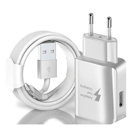 Fast Charge Stekkerlader + Oplaadkabel Lightning Voor iPhone/iPad/iPod - 3A Quick Charge 3.0 Oplader Adapter en Data Kabel Wit 