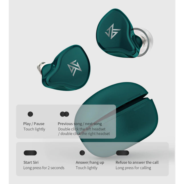 S1D Draadloze Oortjes Touch Bediening TWS Bluetooth 5.0 Wireless Earphones Ear Buds Oortelefoon Zwart