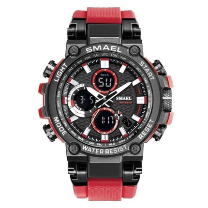Militair Sport Horloge met Digitale Wijzerplaten voor Heren - Multifunctioneel Polshorloge Schokbestendig 5 Bar Waterdicht Rood