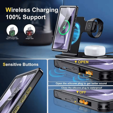 Samsung Galaxy S23 Ultra Waterdicht Hoesje - Full Body Heavy Duty Shockproof 360° Cover - Zwart