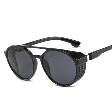 Klassieke Punk Zonnebril voor Heren - Designer Vintage Bril UV400 Eyewear Bruin